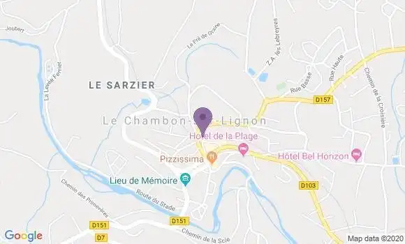 Localisation Le Chambon sur Lignon - 43400