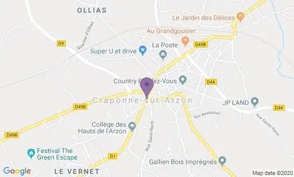 Localisation Craponne sur Arzon - 43500