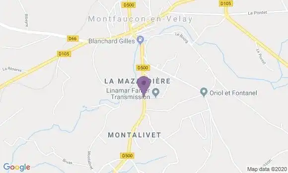 Localisation Montfaucon En Velay Bp - 43290