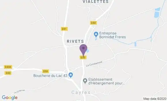 Localisation St Christophe sur Dolaison Ap - 43370