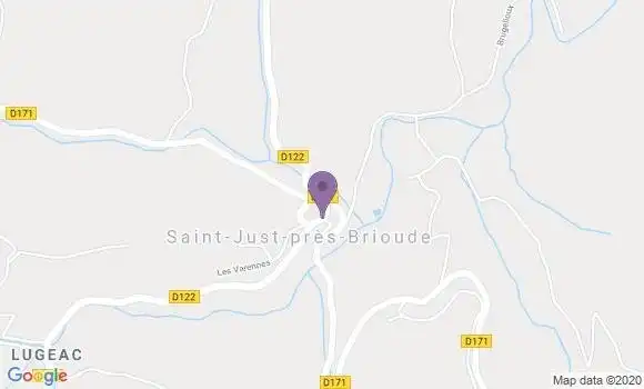 Localisation Saint Just Pres Brioude Ap - 43100