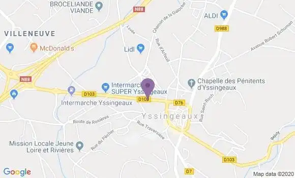 Localisation Yssingeaux - 43200