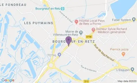 Localisation Bourgneuf En Retz Bp - 44580