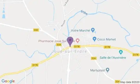 Localisation Joue sur Erdre Bp - 44440