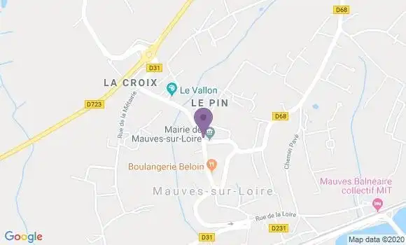 Localisation Mauves sur Loire Bp - 44470