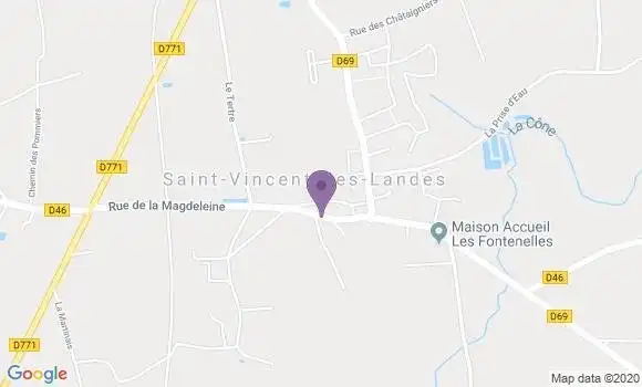 Localisation St Vincent des Landes Bp - 44590