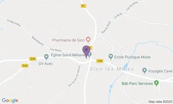 Localisation Sion les Mines Bp - 44590