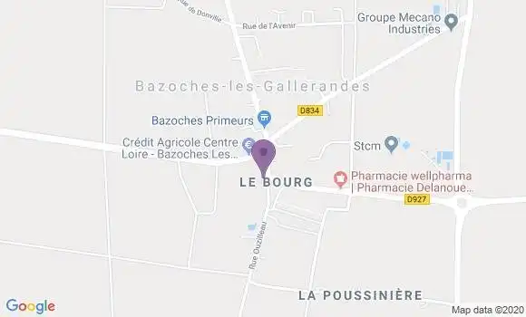 Localisation Bazoches les Gallerandes Bp - 45480