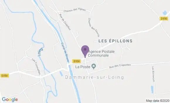 Localisation Dammarie sur Loing Ap - 45230