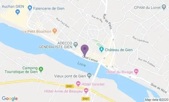 Localisation Gien - 45500
