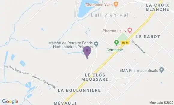 Localisation Lailly En Val Bp - 45740