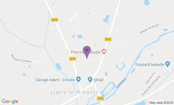 Localisation Ligny le Ribault Bp - 45240