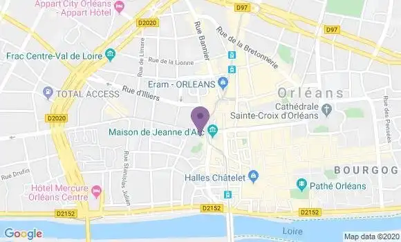 Localisation Orleans Place de Gaulle - 45000