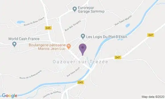 Localisation Ouzouer sur Trezee Bp - 45250