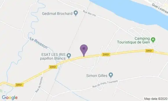 Localisation Poilly lez Gien Bp - 45500