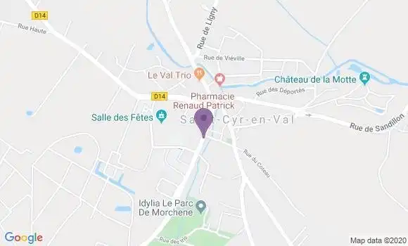 Localisation Saint Cyr En Val Bp - 45590