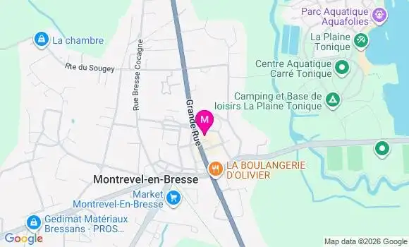 Localisation Montrevel en Bresse - 01340