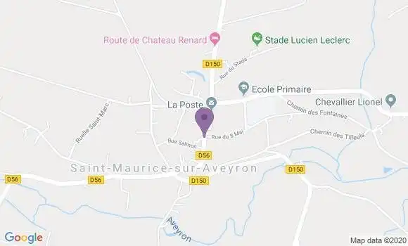 Localisation St Maurice sur Aveyron Ap - 45230