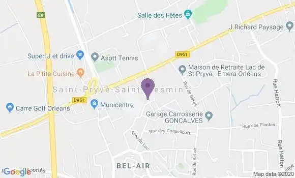 Localisation Saint Pryve Saint Mesmin Bp - 45750