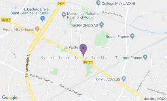 Localisation St Jean de la Ruelle les Chaises Ap - 45140