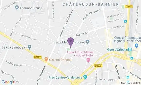 Localisation Orleans Place Dunois - 45000