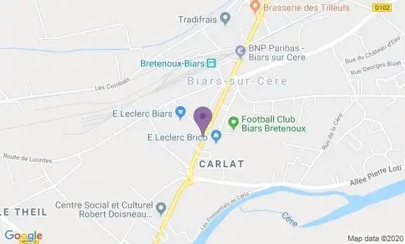 Localisation Biars sur Cere Bp - 46130