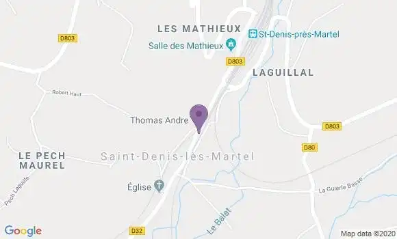 Localisation St Denis les Martel Ap - 46600