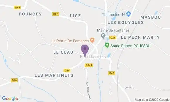 Localisation Fontanes Ap - 46230