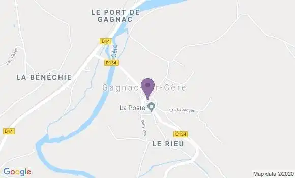 Localisation Gagnac sur Cere Ap - 46130