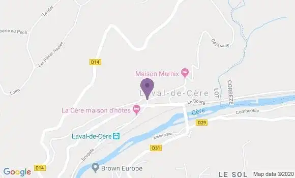 Localisation Laval de Cere Bp - 46130