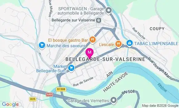 Localisation Bellegarde sur Valserine Pal - 01200