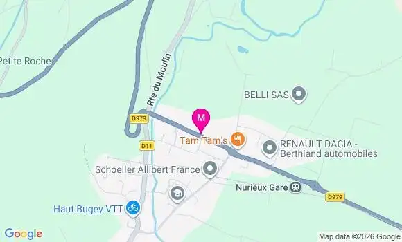 Localisation Nurieux Volognat - 01460