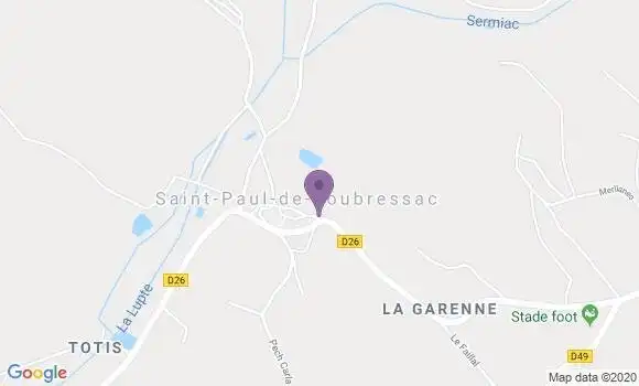 Localisation Saint Paul de Loubressac Ap - 46170