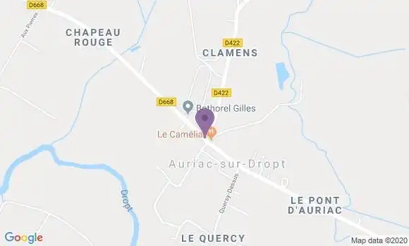 Localisation Auriac sur Dropt Ap - 47120