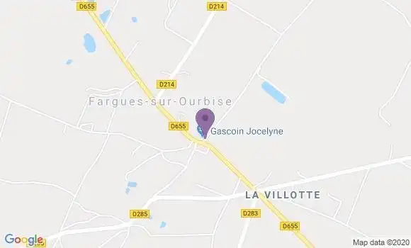 Localisation Fargues sur Ourbise Ap - 47700