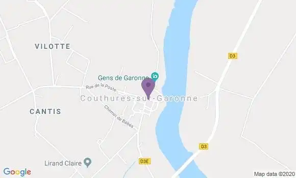 Localisation Couthures sur Garonne Ap - 47180