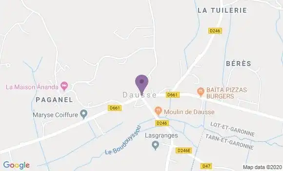 Localisation Dausse Ap - 47140