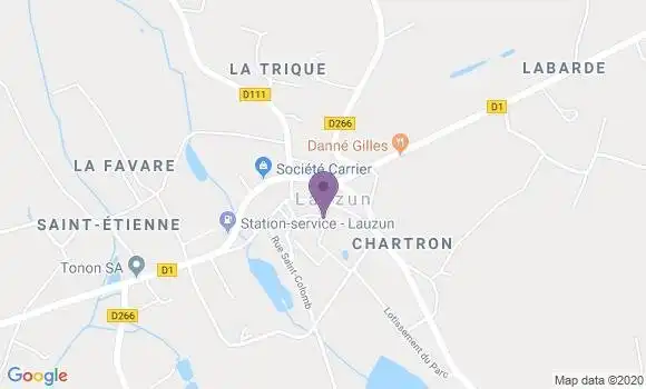Localisation Lauzun Bp - 47410