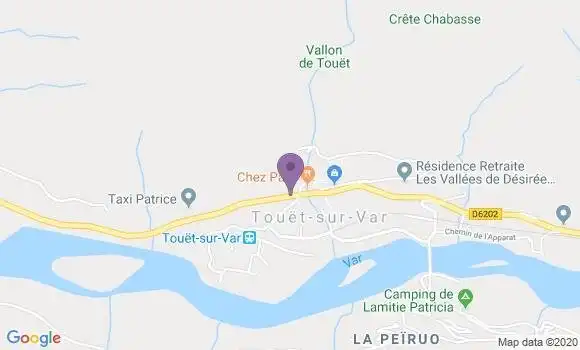 Localisation Touet sur Var Ap - 06710