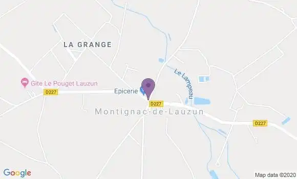 Localisation Montignac de Lauzun Ap - 47800