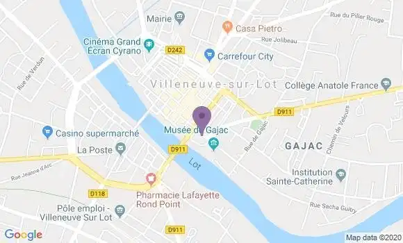 Localisation Villeneuve sur Lot - 47300