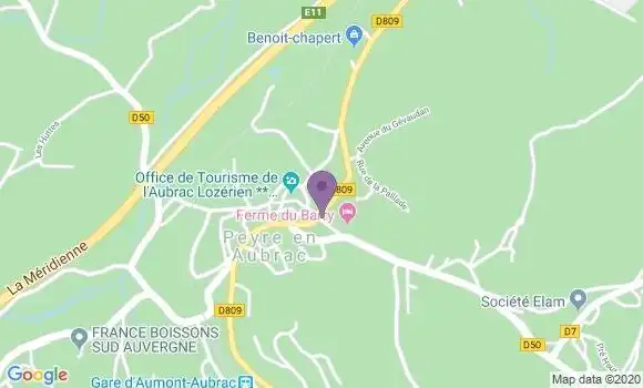 Localisation Aumont Aubrac - 48130