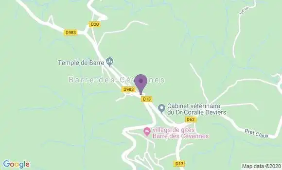 Localisation Barre des Cevennes Bp - 48400