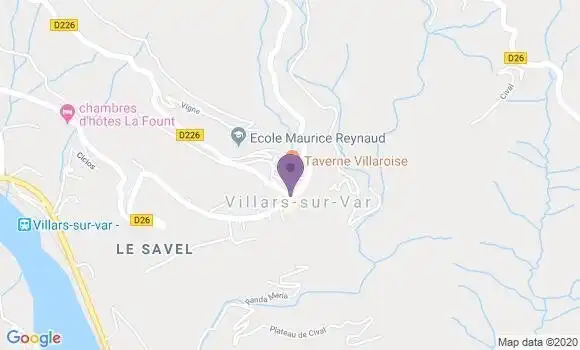 Localisation Villars sur Var Bp - 06710