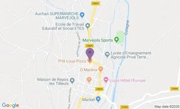 Localisation Marvejols - 48100