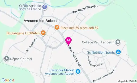 Localisation Avesnes Lez Aubert - 59129