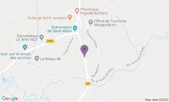 Localisation Saint Alban sur Limagnole - 48120