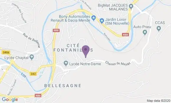 Localisation Fontanilles Bp - 48000