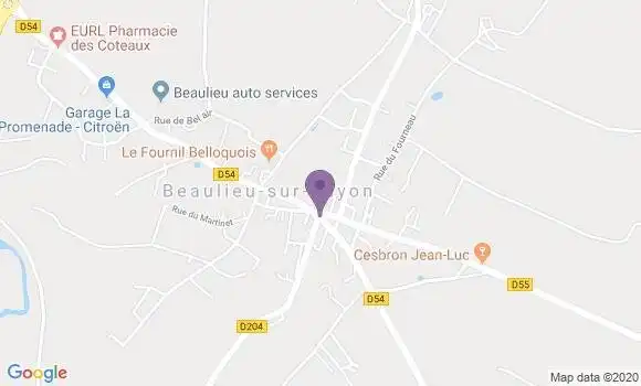 Localisation Beaulieu sur Layon Bp - 49750
