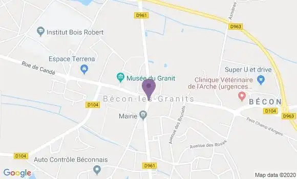 Localisation Becon les Granits Bp - 49370